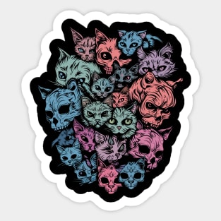 Cat Skull Themes Sticker